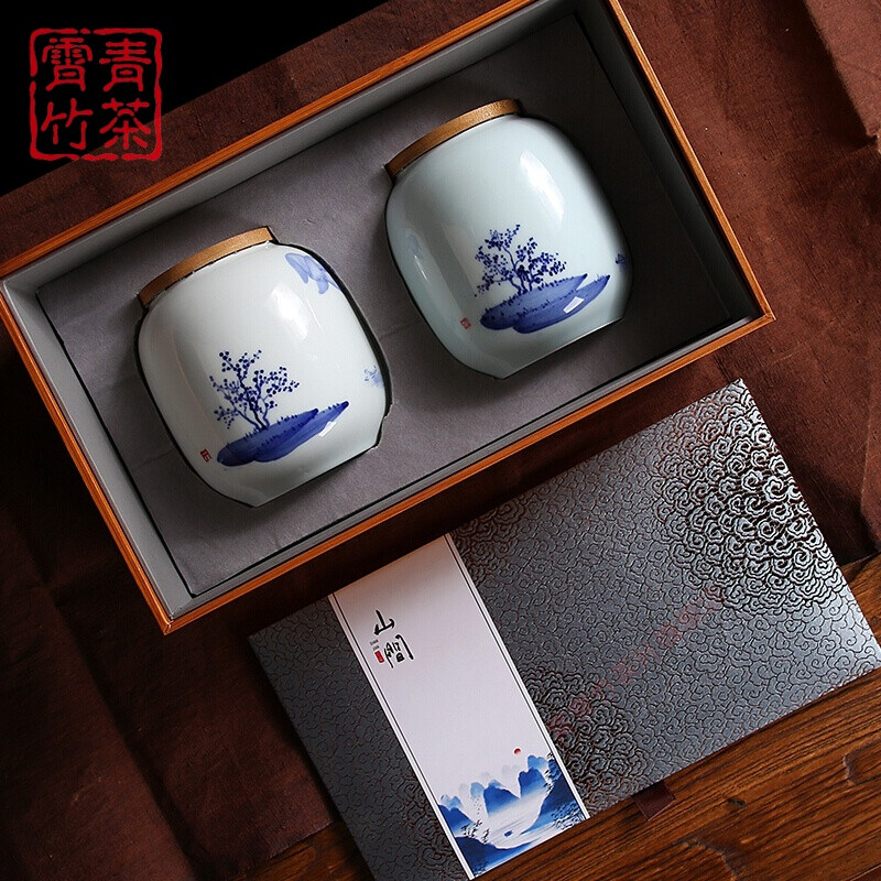 霄青竹 茶叶碧螺春2022明前新茶苏州产茶叶级特绿茶陶瓷罐礼盒装生日过节送长辈礼品茶叶【五折 碧螺春明前洞庭新茶 250g陶瓷罐礼盒装*2套(顺丰加急)